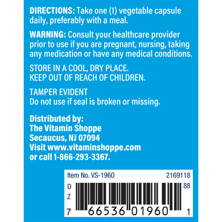 Directions for Vitamin Shoppe Biotin 500 MCG Capsules