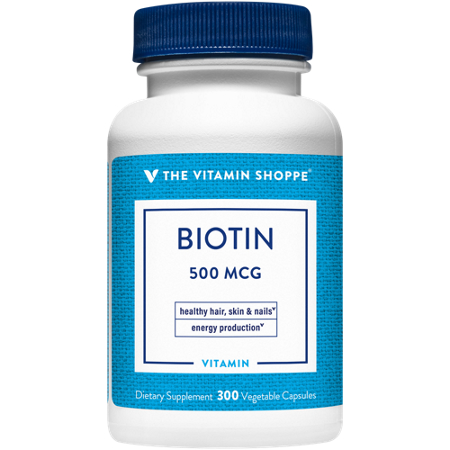 The Vitamin Shoppe Biotin for Hair Skin and Nail Support 500 MCG capsule view