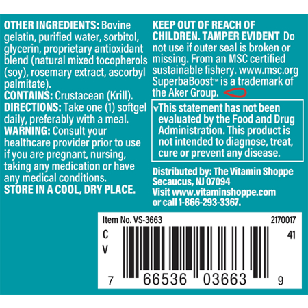 Directions for The Vitamin Shoppe Extra Strength Krill Oil 1000 MG