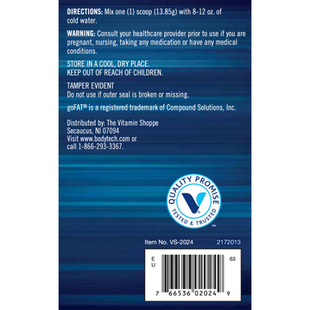 Directions for The Vitamin Shoppe CLA Carnitine Collagen Powder Blue Ice Pop