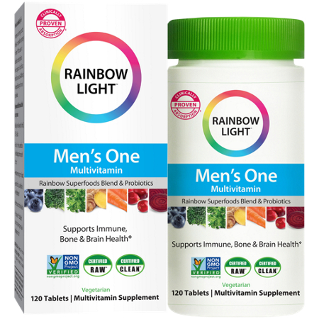 Rainbow Light Mens One Multivitamin box and bottle front