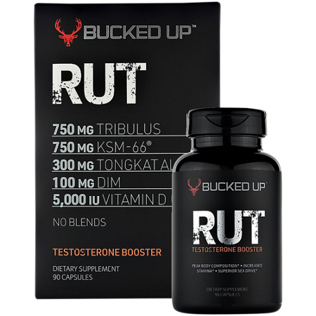 Bucked Up RUT Testosterone Booster bottle and box front