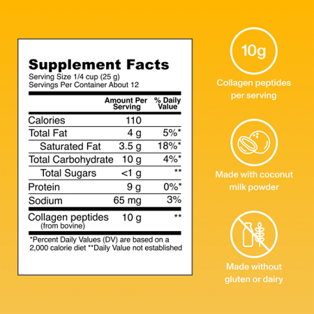 Supplement Facts for Vital Proteins Collagen Vanilla