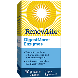 Renew Life Adult Digestmore Enzyme Supplement Vegetarian Capsules, 90 Count 
