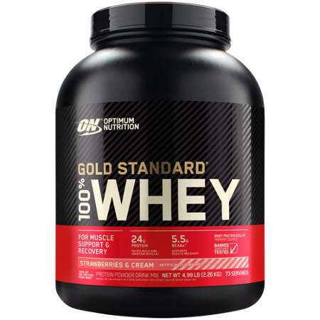 Optimum Nutrition Gold Standard 100% Whey Protein Powder bottle front