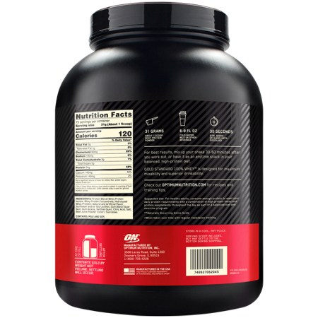 Optimum Nutrition GOLD STANDARD 100% WHEY Protein Powder container back