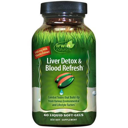 Irwin Naturals Liver Detox & Blood Refresh liquid softgels front