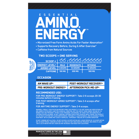 Optimum Nutrition Essential AMIN.O. ENERGY Blueberry Lemonade label view 4