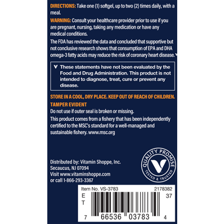 Vthrive Wild Alaskan Fish Oil & Vit D3 Softgels Directions