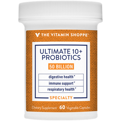 Ultimate 10+ Probiotics - Immune Support, Digestive & Respiratory Health - 50 Billion CFUs (60 Vegetable Capsules)
