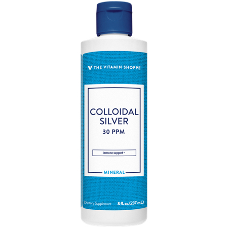 The Vitamin Shoppe Colloidal Silver Liquid Supplement 30 PPM bottle front
