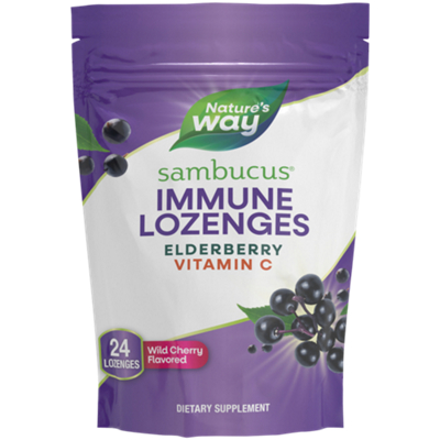 Sambucus Elderberry Vitamin C Lozenges - Wild Cherry (24 Lozenges)