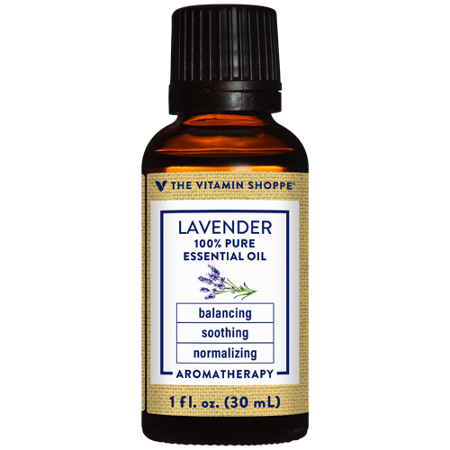 The Vitamin Shoppe Lavender Essential Oil bottle front