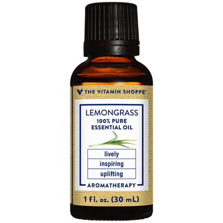 The Vitamin Shoppe Lemongrass Essential Oil bottle front