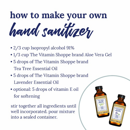 How to make your own hand sanitizer with ingredients list and instructions