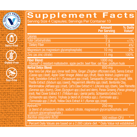 Men's 7 Day Cleanse Detox Formula Supplement Label