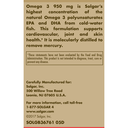 Solgar Triple Strength Omega 3 950mg EPA & DHA alternate view 4