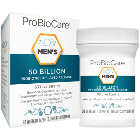 ProBioCare Men's Probiotic for Men 50 Billion vegetable capsules front