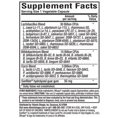 ProBioCare Probiotic Supplement Facts for Men, 50 Billion CFUs