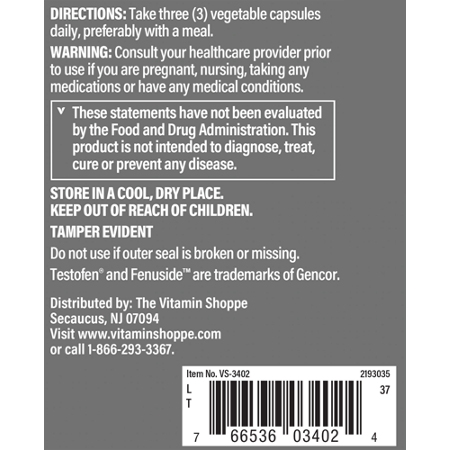 Directions for The Vitamin Shoppe Ultimate Man-T Vegetarian Capsules