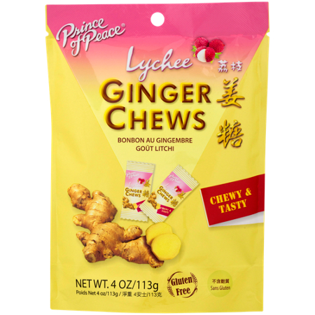 Prince Of Peace Ginger Candy Chews with Lychee bag front