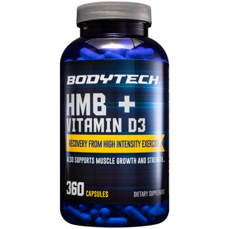 BodyTech HMB + Vitamin D3 capsules bottle front