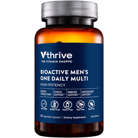 Vthrive Once-Daily Bioactive Multivitamin for Men capsules bottle front
