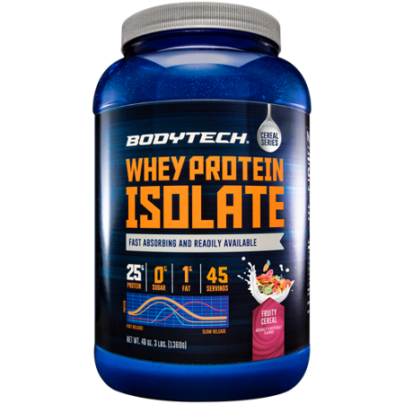 BodyTech Whey Protein Isolate Powder Fruity Cereal 3 lbs front