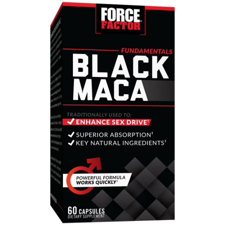 Force Factor Black Maca capsules box front