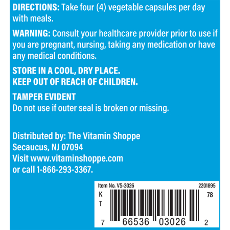 Directions for The Vitamin Shoppe Magnesium Glycinate capsules 400 MG