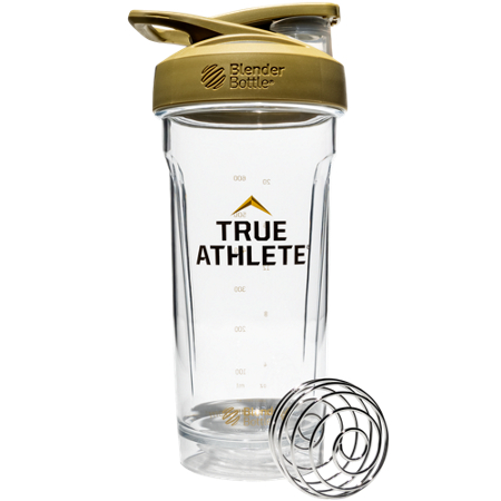 True Athlete Gold Shaker Cup, 28 fl oz, with Blender Ball