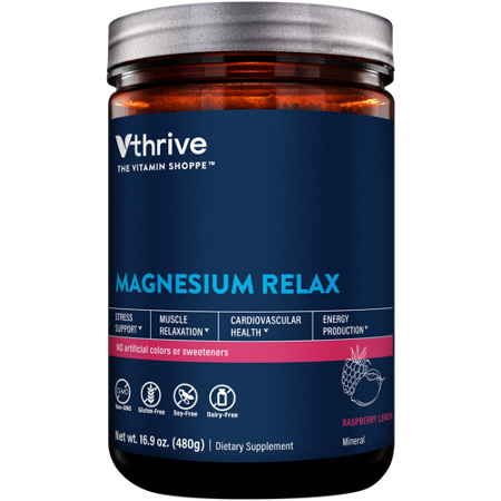 Vthrive The Vitamin Shoppe Magnesium Relax jar front