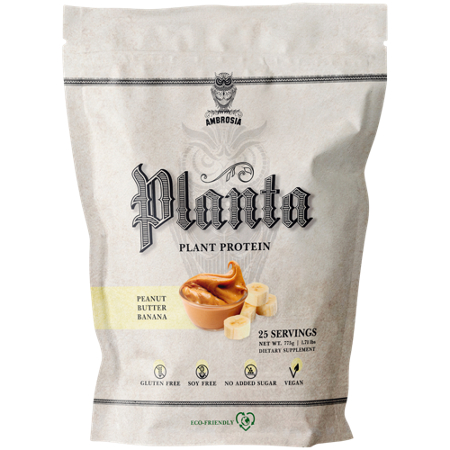 Ambrosia Collective Planta Plant Protein Peanut Butter Banana bag front
