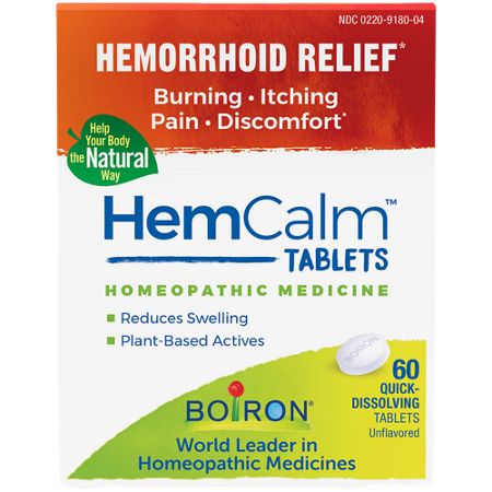 Boiron HemCalm Tablets box front
