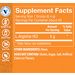 Supplement Facts label for L-Arginine HCl Amino Acid Powder 50 Servings