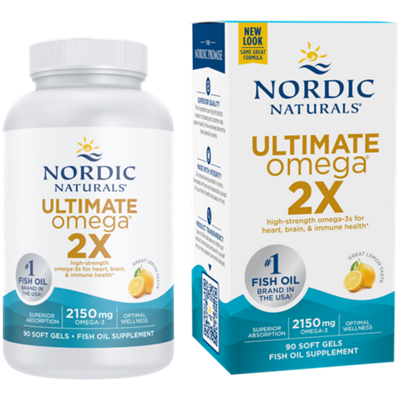 Ultimate Omega 2X – 2,150 MG Total Omega-3s – Lemon (90 Softgels)
