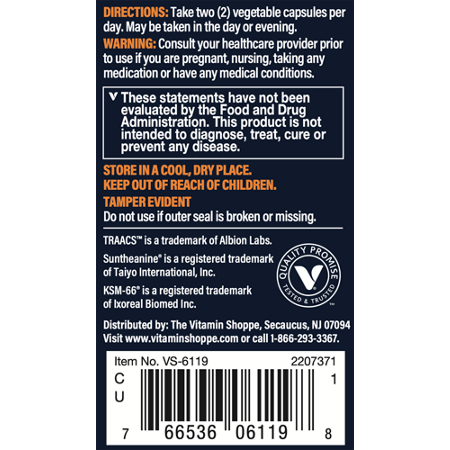 Directions for Vthrive Relax and Restore Vegetarian Capsules