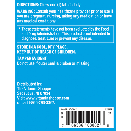 The Vitamin Shoppe Chewable Vitamin C-500 Directions