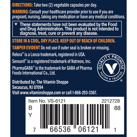 Directions for Vthrive Mood Balance Vegetable Capsules