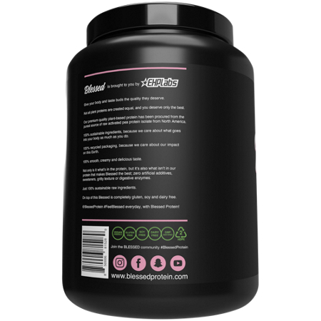 Blessed Vegan Pea Protein Isolate Strawberry Mylk bottle view 4