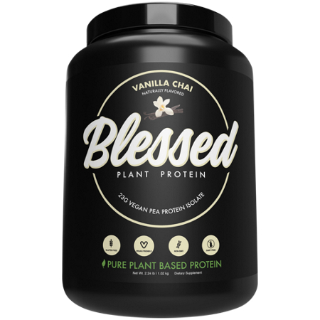 Blessed Vegan Pea Protein Isolate Vanilla Chai container front