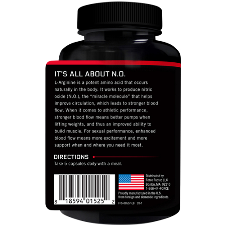 Force Factor L-Arginine bottle back