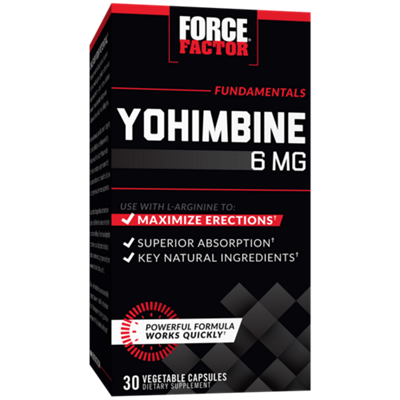Yohimbine (Yohimbe Bark) 6 MG – Supports Male Physical Response – 30 Capsules