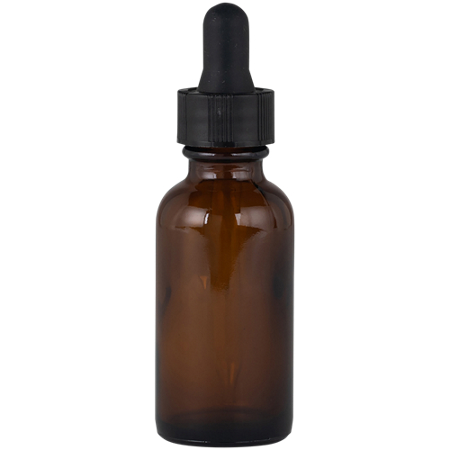 Amber Glass Bottle with Dropper front