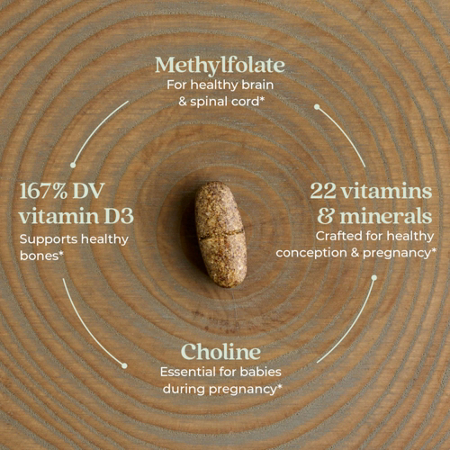 One Daily Prenatal Multivitamin tablet with health benefit text view 5