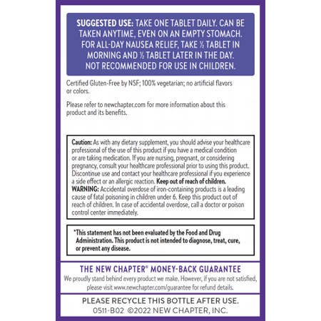 Directions for New Chapter One Daily Prenatal Multivitamin 35 Plus