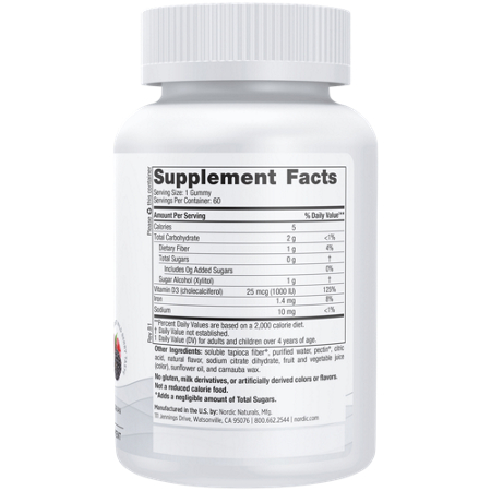 Nordic Naturals Vitamin D3 Gummies Label