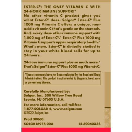 Directions for Solgar Ester C Plus Vitamin C 1000 MG