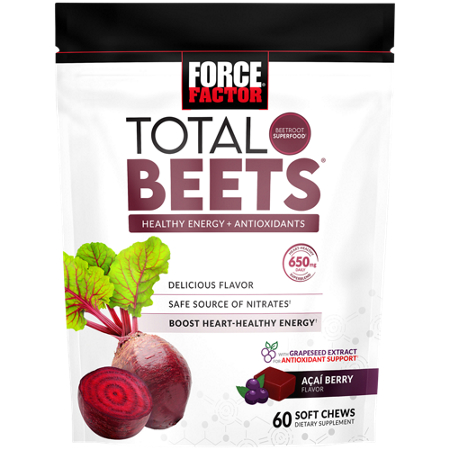 Force Factor Total Beets Chews Heart Healthy Energy Acai Berry soft chews front
