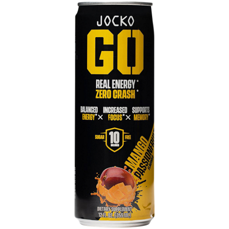 JOCKO FUEL Discipline GO Energy Drink Mango Passionfruit can front